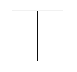 Four squares arranged in a two by two pattern.