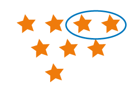 Eight stars with two adjacent stars circled.