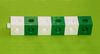 A line of six cubes made of three white-green pairs.