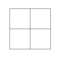 Four squares arranged in a two by two pattern.