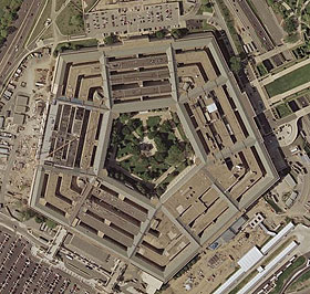 A photo showing an aerial view of the Pentagon in Washington DC, USA.