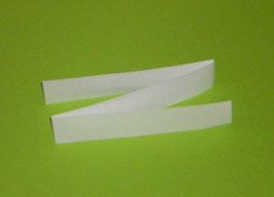 Photo of a paper strip folded into a Z shape.